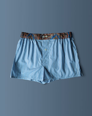 Open image in slideshow, Cotton Boxer Shorts | Blue Stripes
