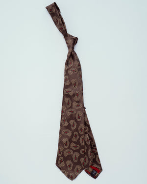Light Brown w/ Gold Paisley | 100% Silk, Tie Your Tie - The Signet Store