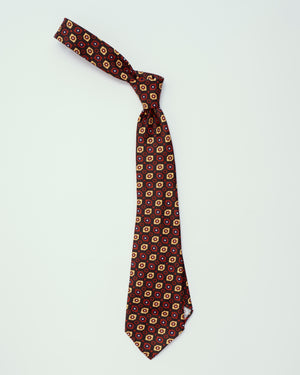 Green w/ Red & Yellow  Flower Pattern | 100% Silk, Tie Your Tie - The Signet Store