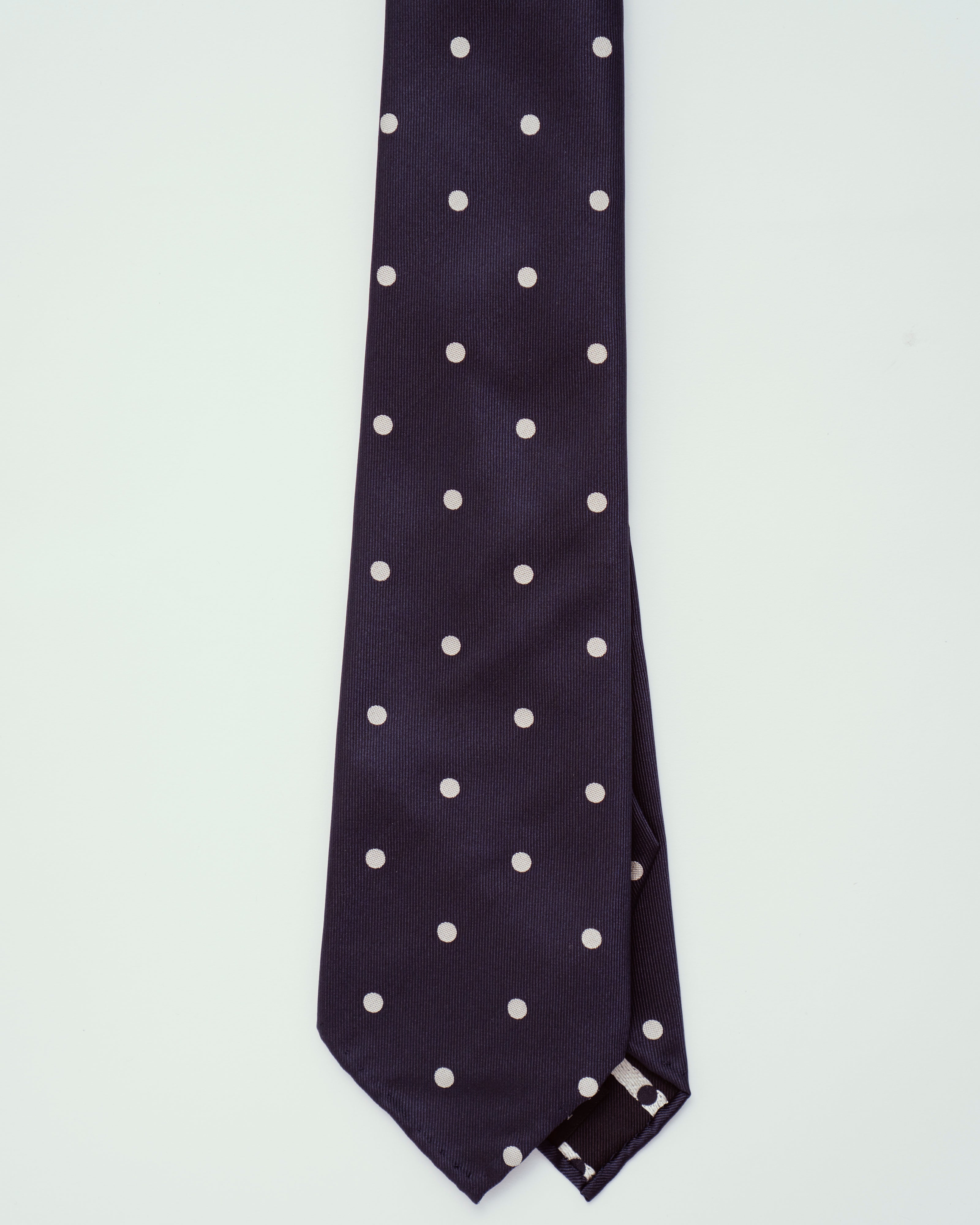 Navy w/ Big Polka Dots | 100% Silk, Tie Your Tie - The Signet Store