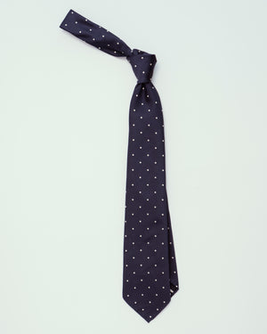Open image in slideshow, Navy w/ Small Polka Dots | 100% Silk, Tie Your Tie - The Signet Store
