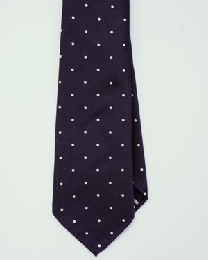 Navy w/ Small Polka Dots | 100% Silk, Tie Your Tie - The Signet Store