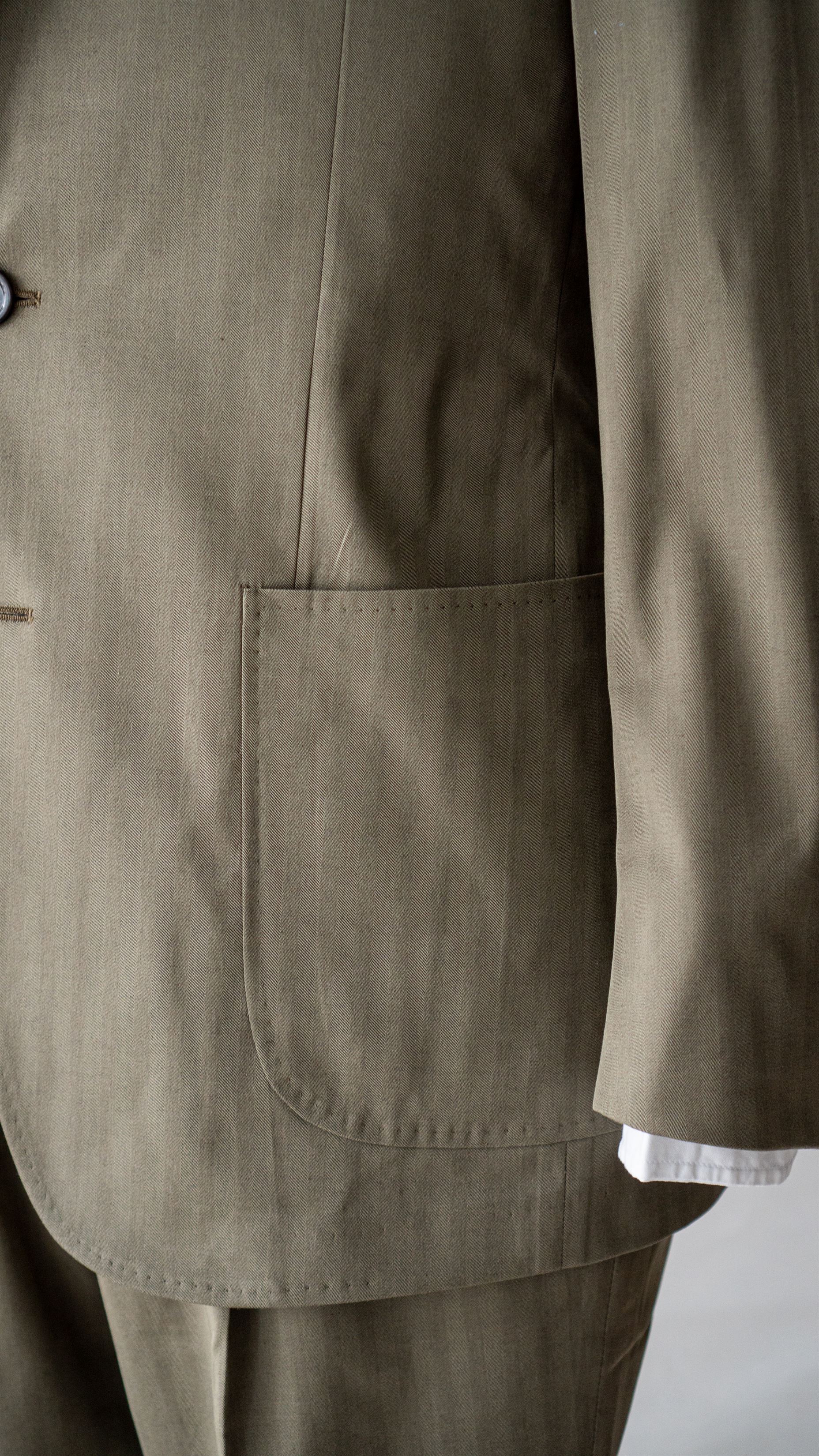 Khaki Herringbone Suit | RT022S11E