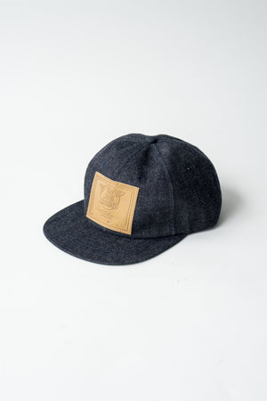 Open image in slideshow, RM Leather Patch Denim Baseball Cap | MA21010
