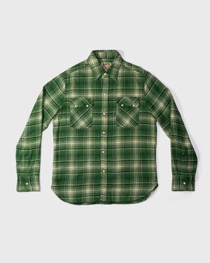 Open image in slideshow, Washed Flannel Pearlsnap Shirt | Evergreen Pines
