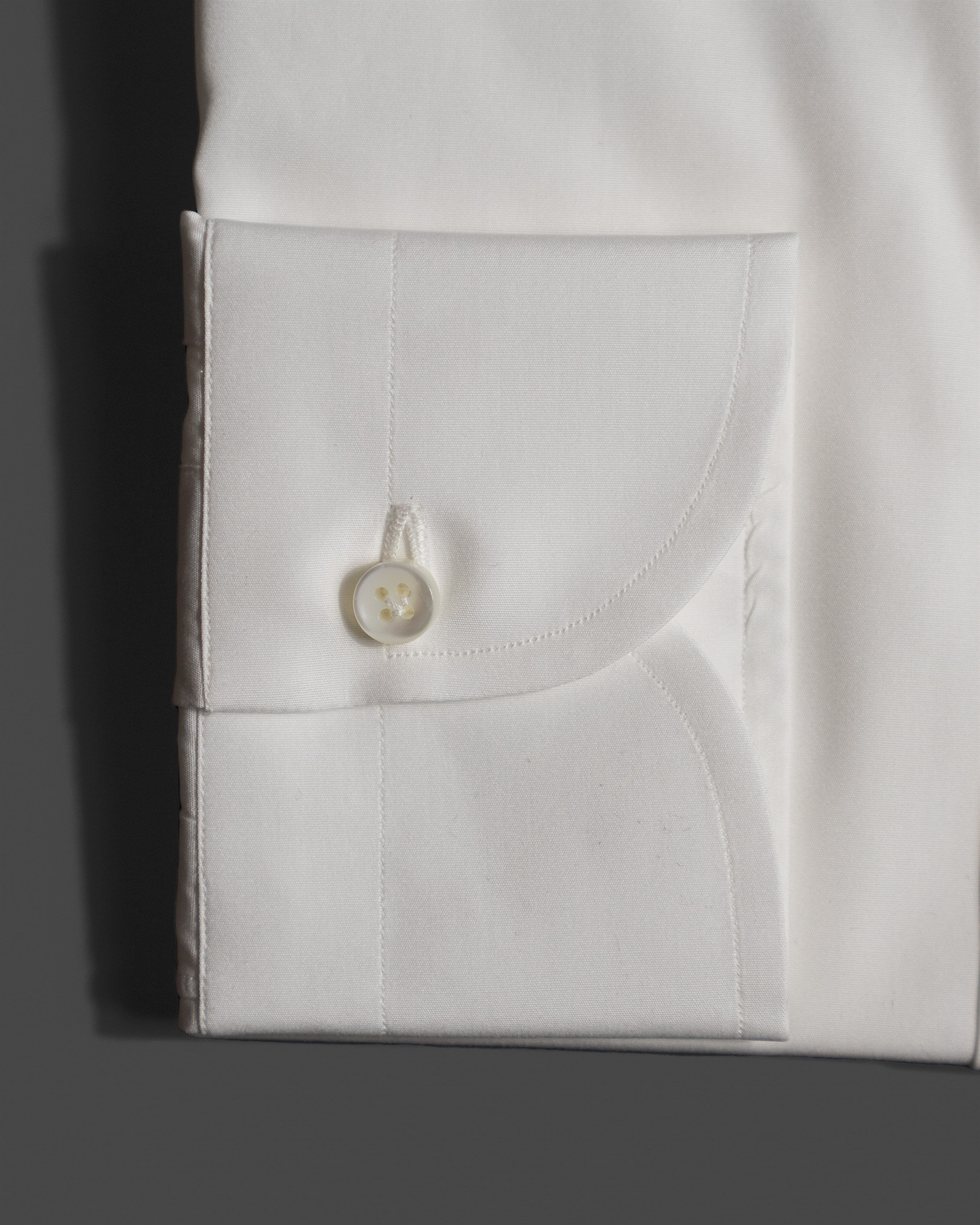 Spread Collar Poplin Shirt (Diamante) | White – The Signet Store