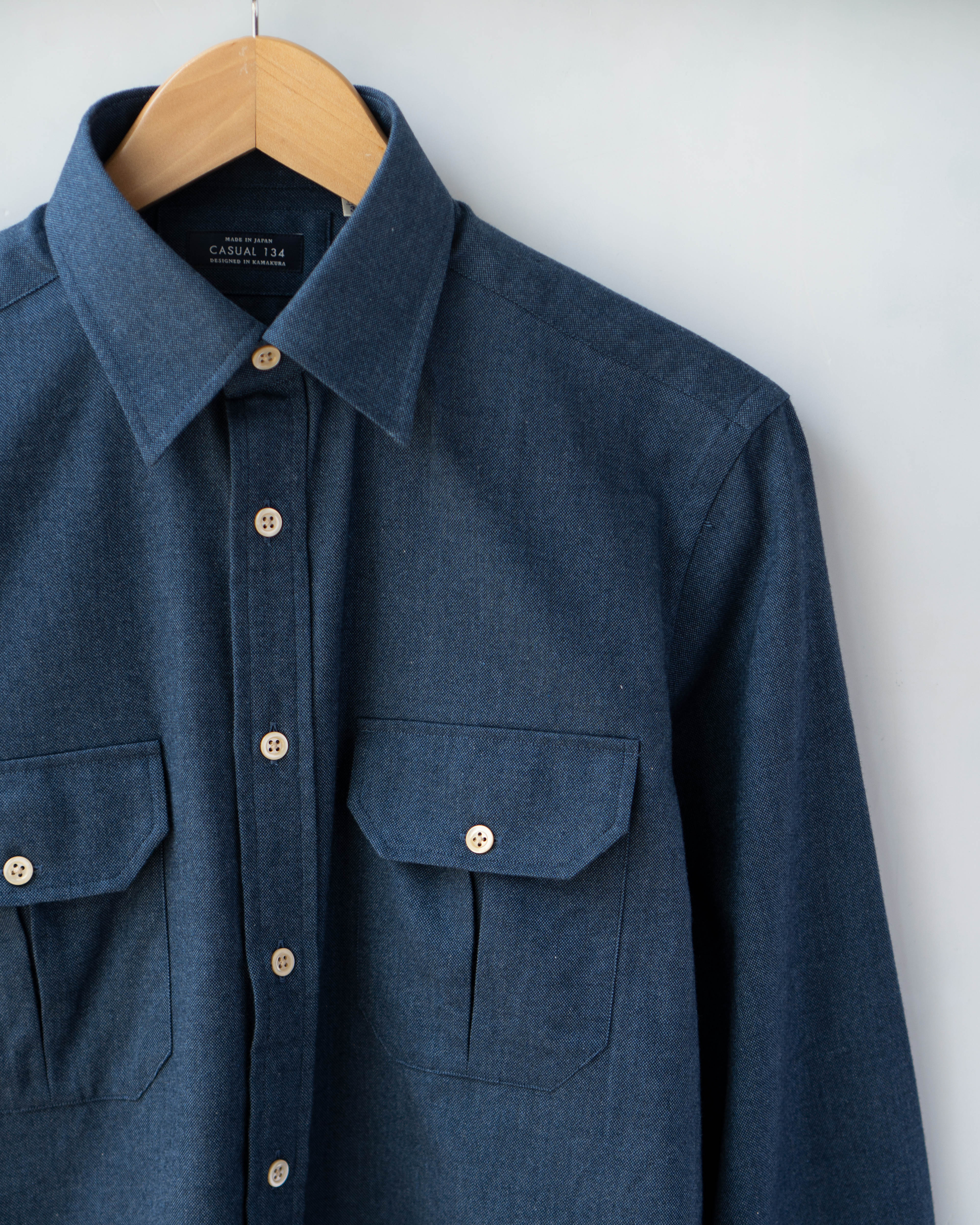 Cashmere Blend Double Pocket Shirt | Tokyo Fit