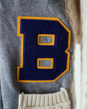 Open image in slideshow, Alan Blocking Knit Cardigan with Letter Patch

