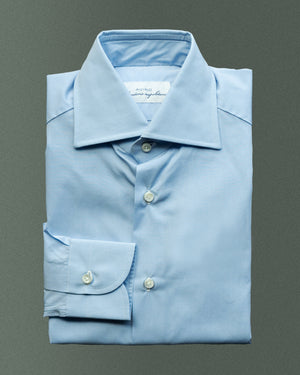 Open image in slideshow, Poplin Spread Collar Shirt (Unwashed) | Light Blue
