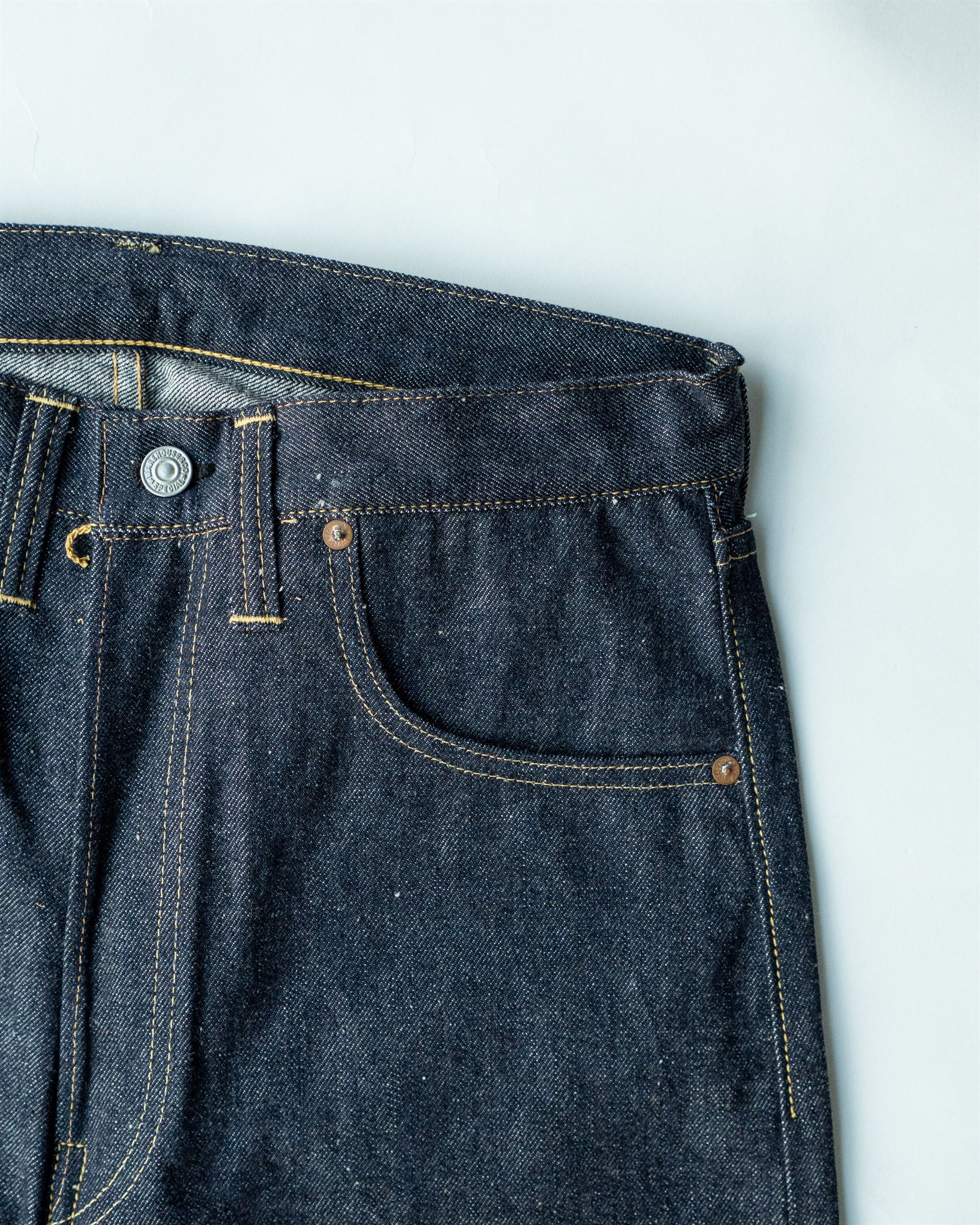 1940s-1950s Deadstock Blue Jeans- Copper Steel Buttons | 1001XX