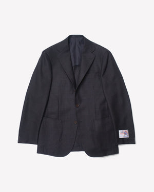 Open image in slideshow, Wool Prince of Wales Jacket RT052F17E | Navy
