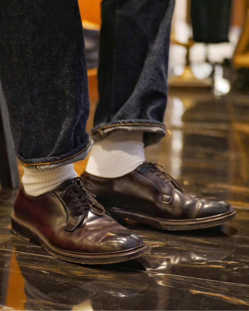 Alden men's 990 plain toe blucher color 8 shell cordovan Clearance